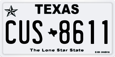 TX license plate CUS8611