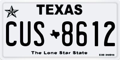 TX license plate CUS8612
