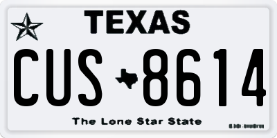 TX license plate CUS8614