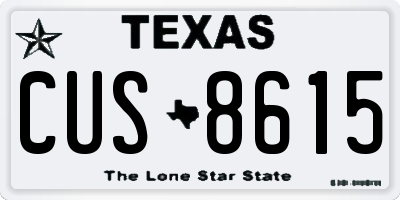 TX license plate CUS8615