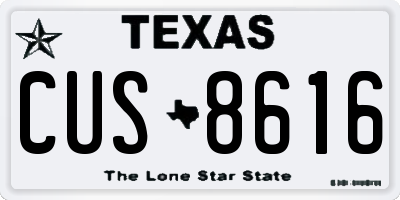 TX license plate CUS8616