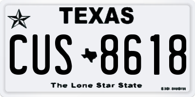 TX license plate CUS8618
