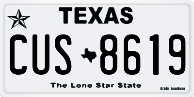 TX license plate CUS8619