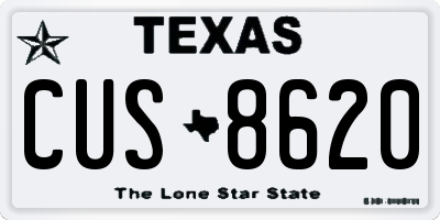 TX license plate CUS8620