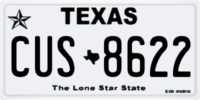 TX license plate CUS8622