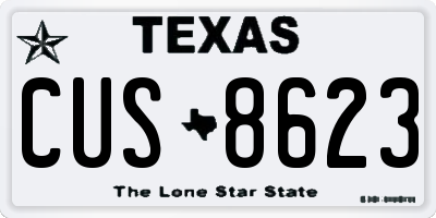 TX license plate CUS8623