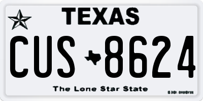 TX license plate CUS8624
