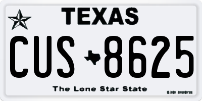 TX license plate CUS8625