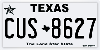 TX license plate CUS8627