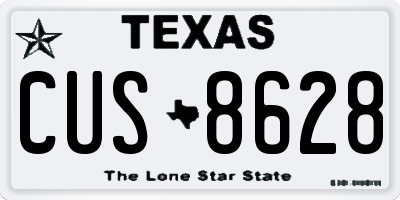 TX license plate CUS8628