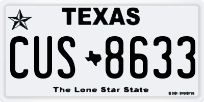 TX license plate CUS8633