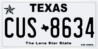 TX license plate CUS8634