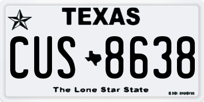 TX license plate CUS8638