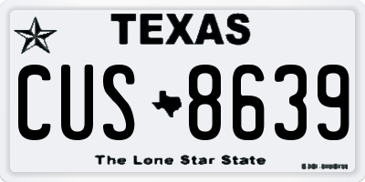 TX license plate CUS8639