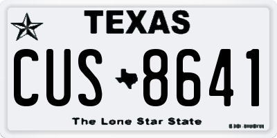 TX license plate CUS8641
