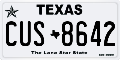 TX license plate CUS8642