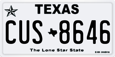 TX license plate CUS8646