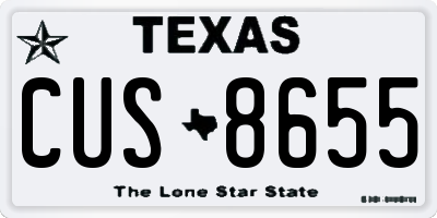 TX license plate CUS8655