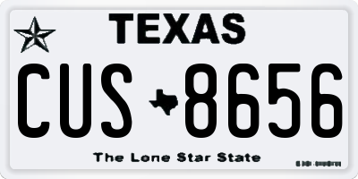 TX license plate CUS8656