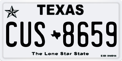 TX license plate CUS8659