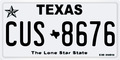 TX license plate CUS8676