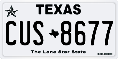 TX license plate CUS8677