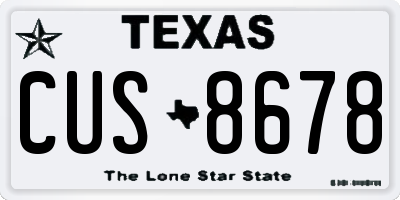 TX license plate CUS8678