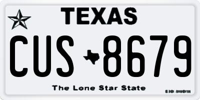 TX license plate CUS8679