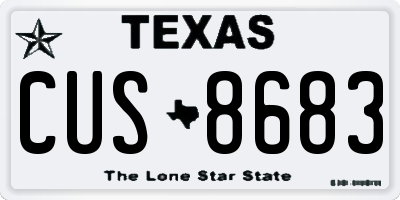TX license plate CUS8683