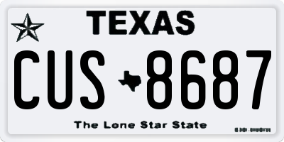 TX license plate CUS8687