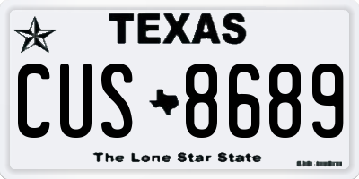 TX license plate CUS8689