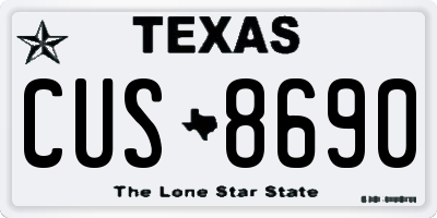 TX license plate CUS8690