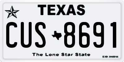 TX license plate CUS8691