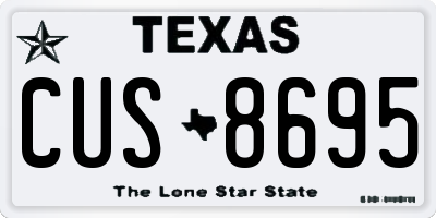 TX license plate CUS8695