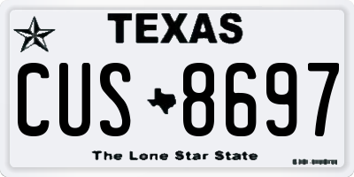 TX license plate CUS8697