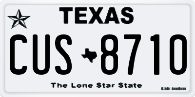 TX license plate CUS8710
