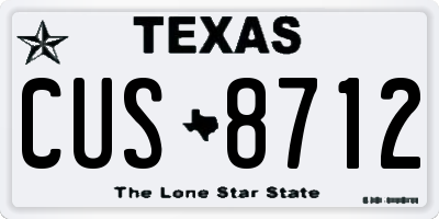 TX license plate CUS8712
