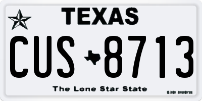 TX license plate CUS8713