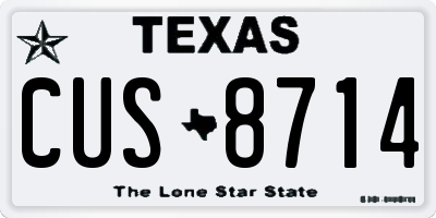 TX license plate CUS8714