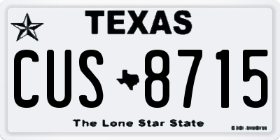 TX license plate CUS8715