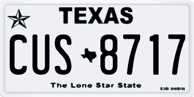 TX license plate CUS8717