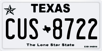 TX license plate CUS8722