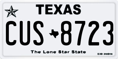 TX license plate CUS8723