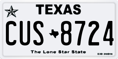 TX license plate CUS8724