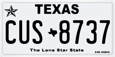TX license plate CUS8737