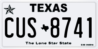 TX license plate CUS8741