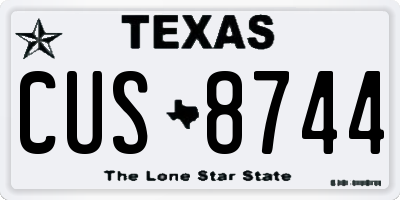 TX license plate CUS8744