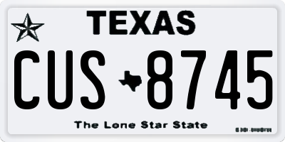 TX license plate CUS8745