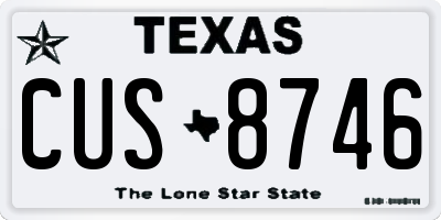 TX license plate CUS8746