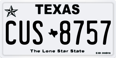 TX license plate CUS8757